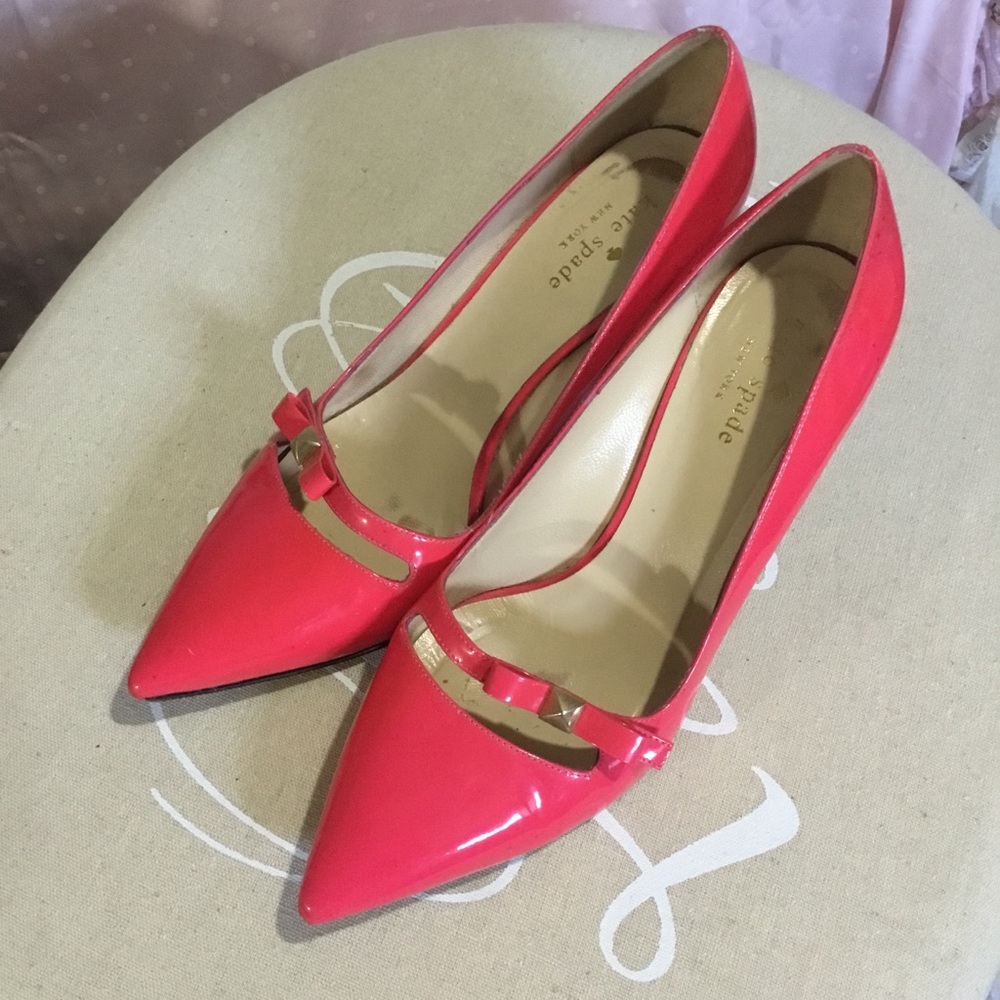 ✨Kate Spade Hot Pink Patent Leather Size 8 Heels